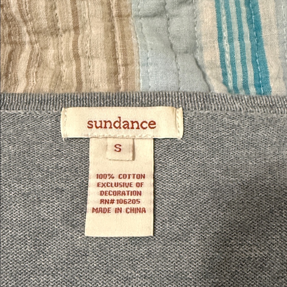 Sundance Embellished Light Gray Cardigan with Multicolor Beading - Picture 2 of 7